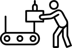 Technician repairing automated conveyor system in modern warehouse environment Set 3 vector