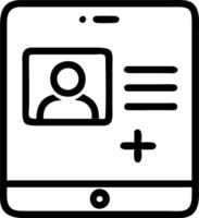 Telemedicine software interface on tablet with plain background vector