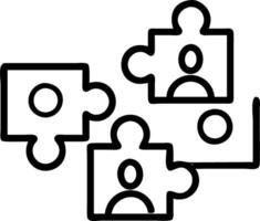 Transparent puzzle pieces with team icons isolated on white background Set 3 vector