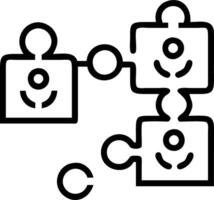 Transparent puzzle pieces with team icons isolated on white background Set 4 vector