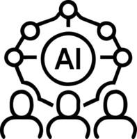 Team using AI collaboration tools in close up environment copy space vector