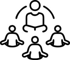 Team practicing group meditation Set 3 vector