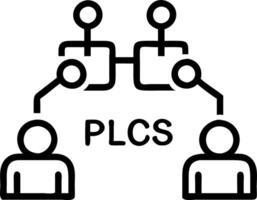 Team of engineers programming PLCs in automated factory setting vector