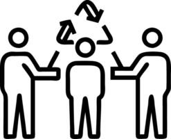 Team leaders organizing a recycling drive in office setting with ample copy space vector
