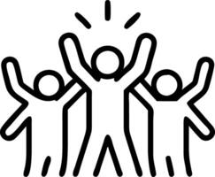 Team celebrating project success on glossy background vector