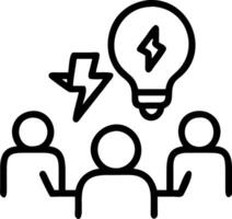 Team brainstorming sustainability ideas with copy space vector