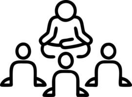 Team practicing group meditation Set 4 vector