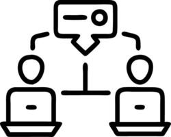 Team collaborating with AI software on plain background copy space vector