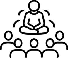 Team practicing group meditation Set 5 vector