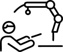 Surgeon operating robotic arm for minimally invasive procedure vector