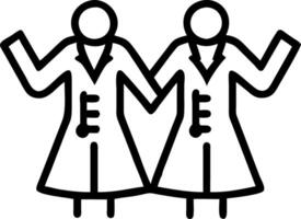 Students conducting a science experiment in futuristic lab coats with copy space vector