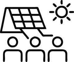 Team analyzing solar efficiency data vector