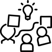 Startup team brainstorming with sticky notes plain background copy space on top. vector