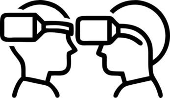 Startup team using VR headsets for collaboration glossy background copy space on left. vector