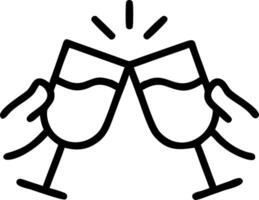 Soft abstract image of friends sharing a toast with glowing glasses copy space on side vector