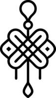 Soft abstract image of a traditional Chinese knot on a textured background with ample copy space vector