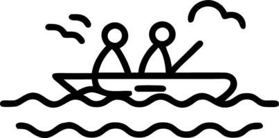 Soft abstract image of people kayaking on a calm lake with mist and copy space on the side vector