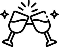 Soft abstract image of friends clinking glasses under twinkling lights copy space on side vector