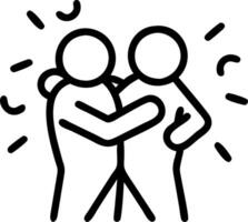 Soft abstract image of friends hugging with colorful confetti copy space on side vector