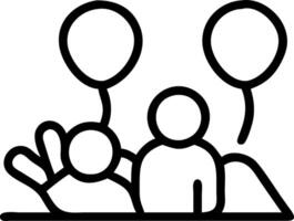 Soft abstract image of friends enjoying a picnic with balloons and greenery copy space on side vector