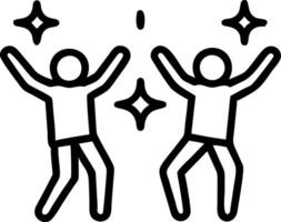 Soft abstract image of friends dancing under colorful fairy lights copy space on side vector