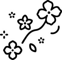 Soft abstract image of cherry blossoms falling with a gentle bokeh background and copy space on top vector