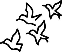 Soft abstract image of flocks of birds flying northward with gentle bokeh and copy space on the side vector