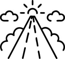 Soft abstract image of light beams forming a pathway into the clouds with copy space below vector