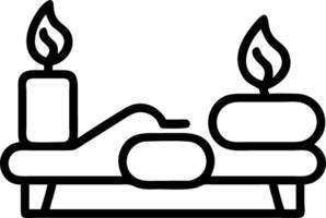 Soft abstract image of a spa lounge with candles and plush cushions copy space below vector