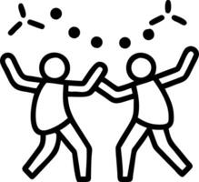 Soft abstract image of friends dancing under colorful fairy lights copy space on side Set 3 vector