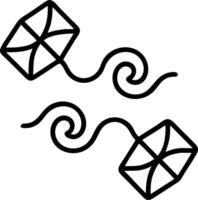 Soft abstract image of colorful kites forming a spiral against the sky with copy space on the side vector