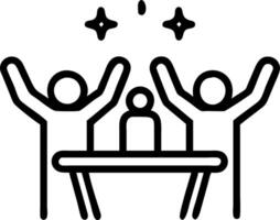 Startup team achieving first milestone on glossy background vector