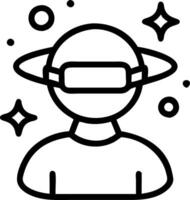 Soft focus digital art of a person surrounded by virtual reality elements bokeh effects and copy space celebrating Science Fiction Day. vector