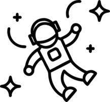 Soft focus image of an astronaut floating in space with digital network connections bokeh stars and copy space. vector