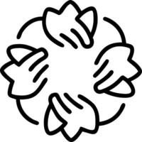 Soft abstract image of a circle of hands forming a flower shape copy space below vector