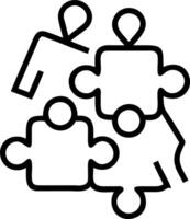 Soft abstract digital art with team assembling puzzle copy space below vector