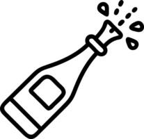 Soft abstract image of a champagne bottle popping with floating bubbles copy space on side vector