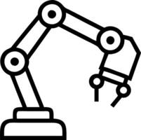 Soft abstract illustration of robotic arms assembling a product with bokeh digital elements and copy space vector