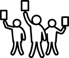 Silhouetted crowd with digital devices against abstract connectivity lines vector