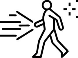 Silhouette walking towards a bright digital horizon with abstract light trails vector