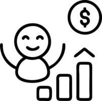 Small business owner counting profits with happy expression vector