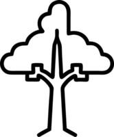 Silhouette of tree morphing into skyscraper with copy space vector