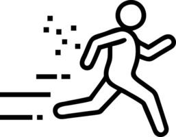 Silhouette of a person running towards a bright digital horizon with bokeh lights and copy space vector