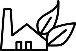 Silhouette of factory merging into green leaf with copy space vector