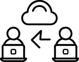 Remote Workers Collaborating via Cloud Tools in Home Office vector