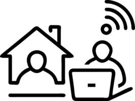 Remote workers using eco friendly tools in a home office with copy space vector