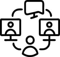 Remote team members collaborating on digital tools in a plain office copy space below vector