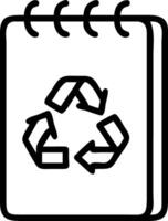 Recycled notebook on glossy office desk with eco friendly branding for awareness vector