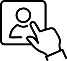 Reality Portrait of Community Manager Using Tablet to Manage Community vector