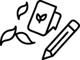 Plain background with scattered biodegradable pens and notebooks and space for copy vector